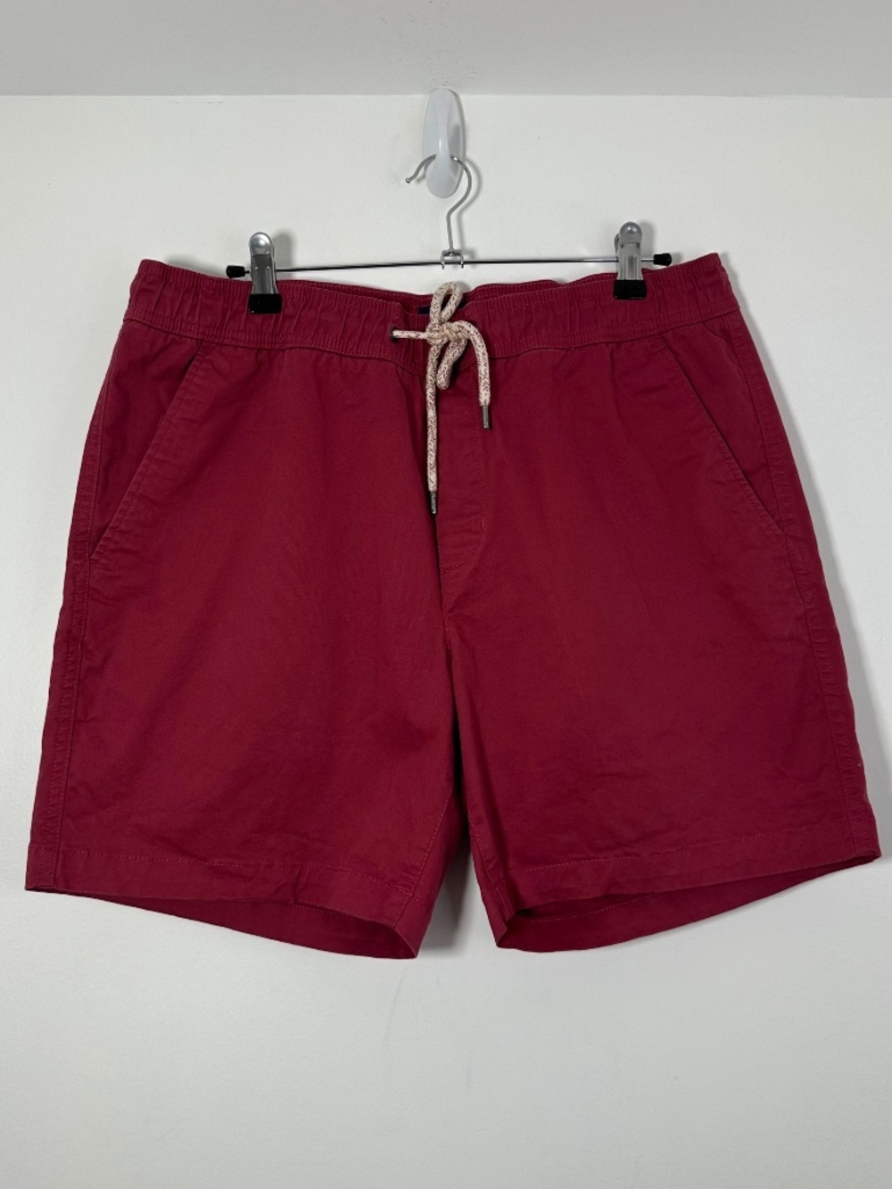 Chaps Men's Large Nantucket Red Pull-On Twill Shorts Drawstring Preppy Boat